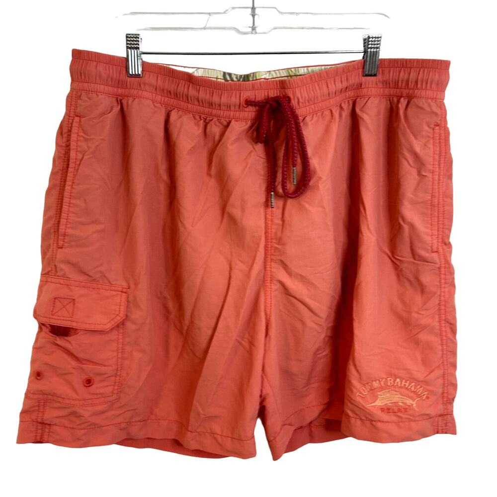 Tommy Bahama Swim Trunks Mens Size XL Coral Orange Resort Hawaii Preppy
